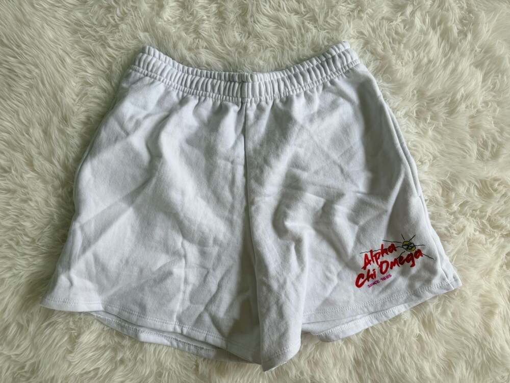 The Hang Loose Hut Alpha Chi Omega Sorority Sweat Shorts Size Small